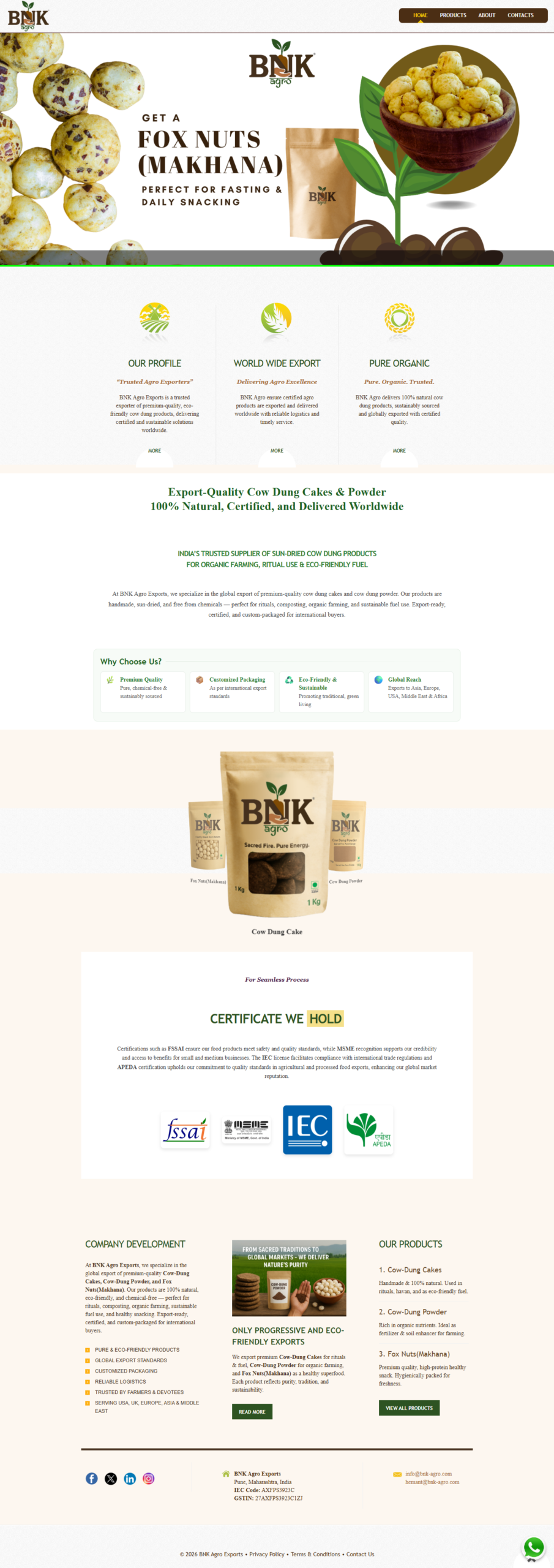 Bnk Agro - Cow Dung Export from Pune ,India